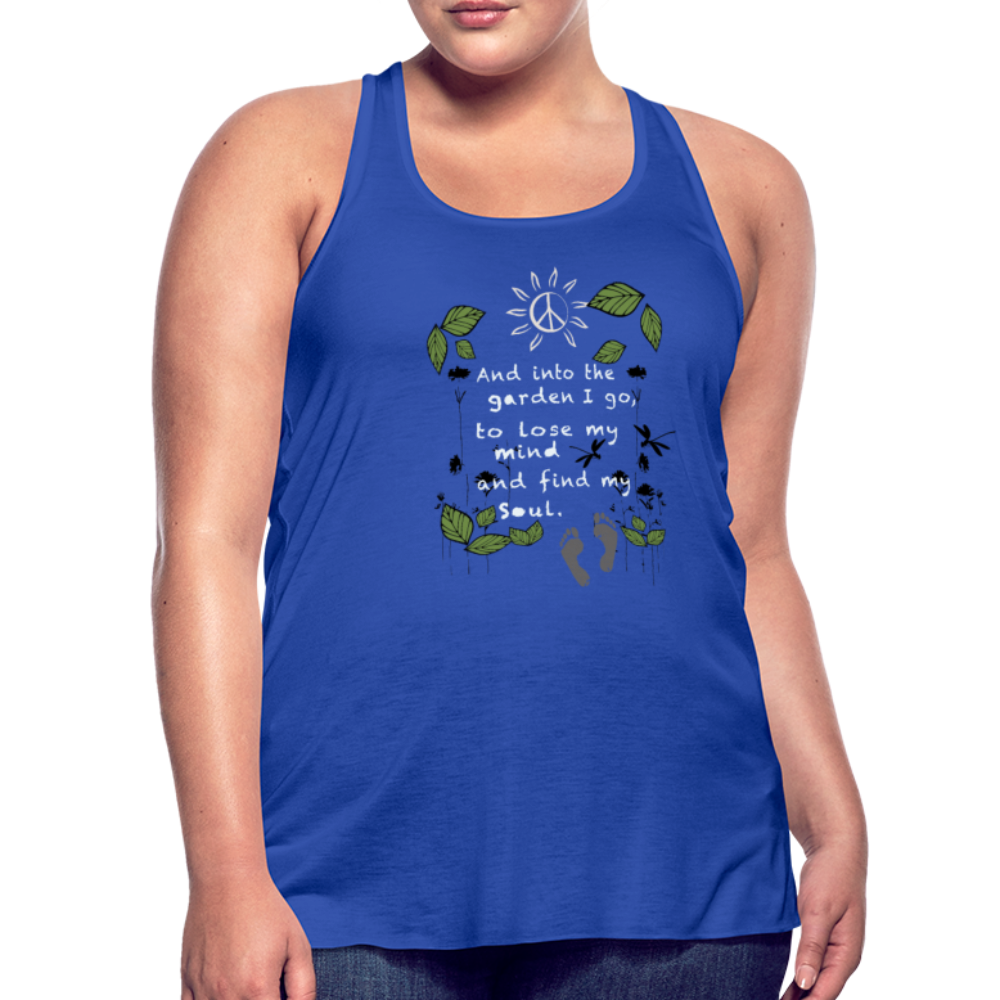 Into The Garden Women's Flowy Tank Top - royal blue