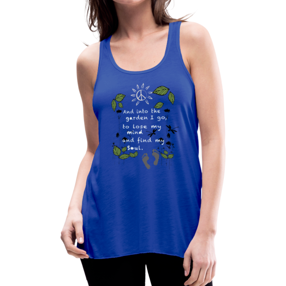 Into The Garden Women's Flowy Tank Top - royal blue