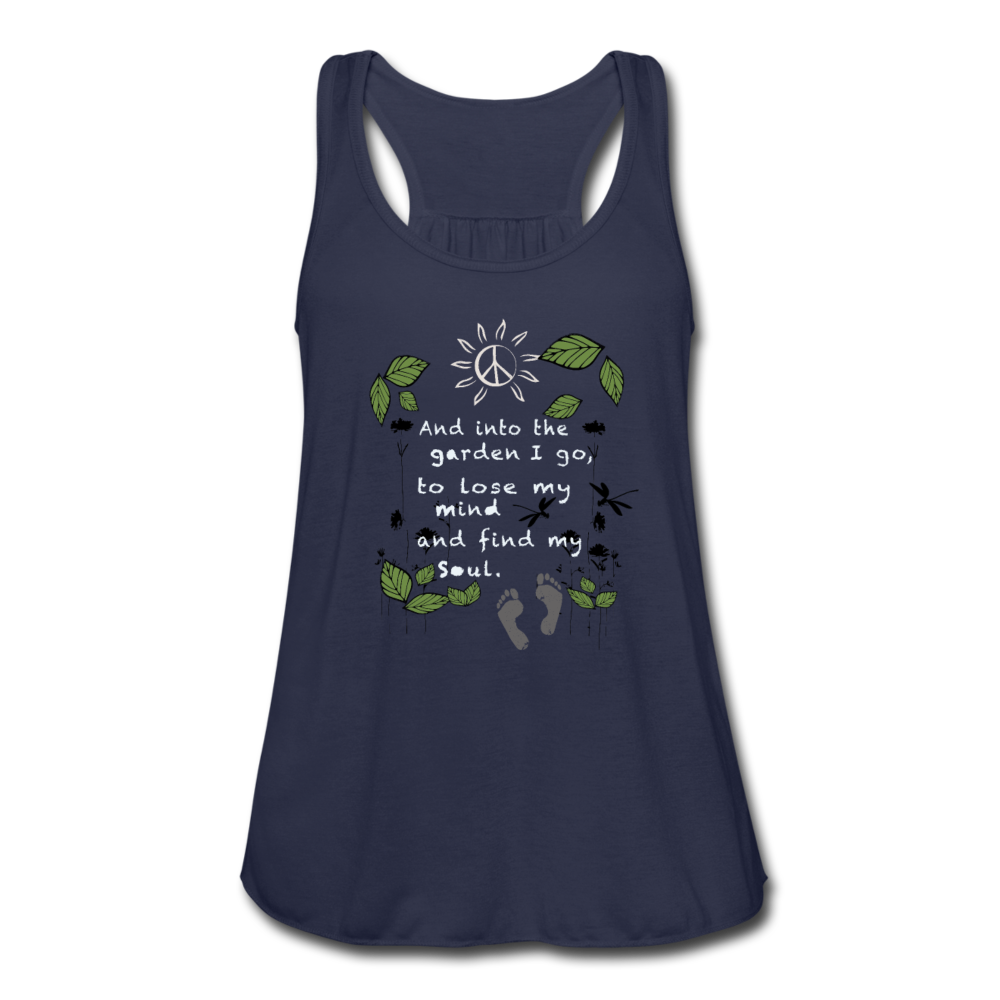 Into The Garden Women's Flowy Tank Top - navy