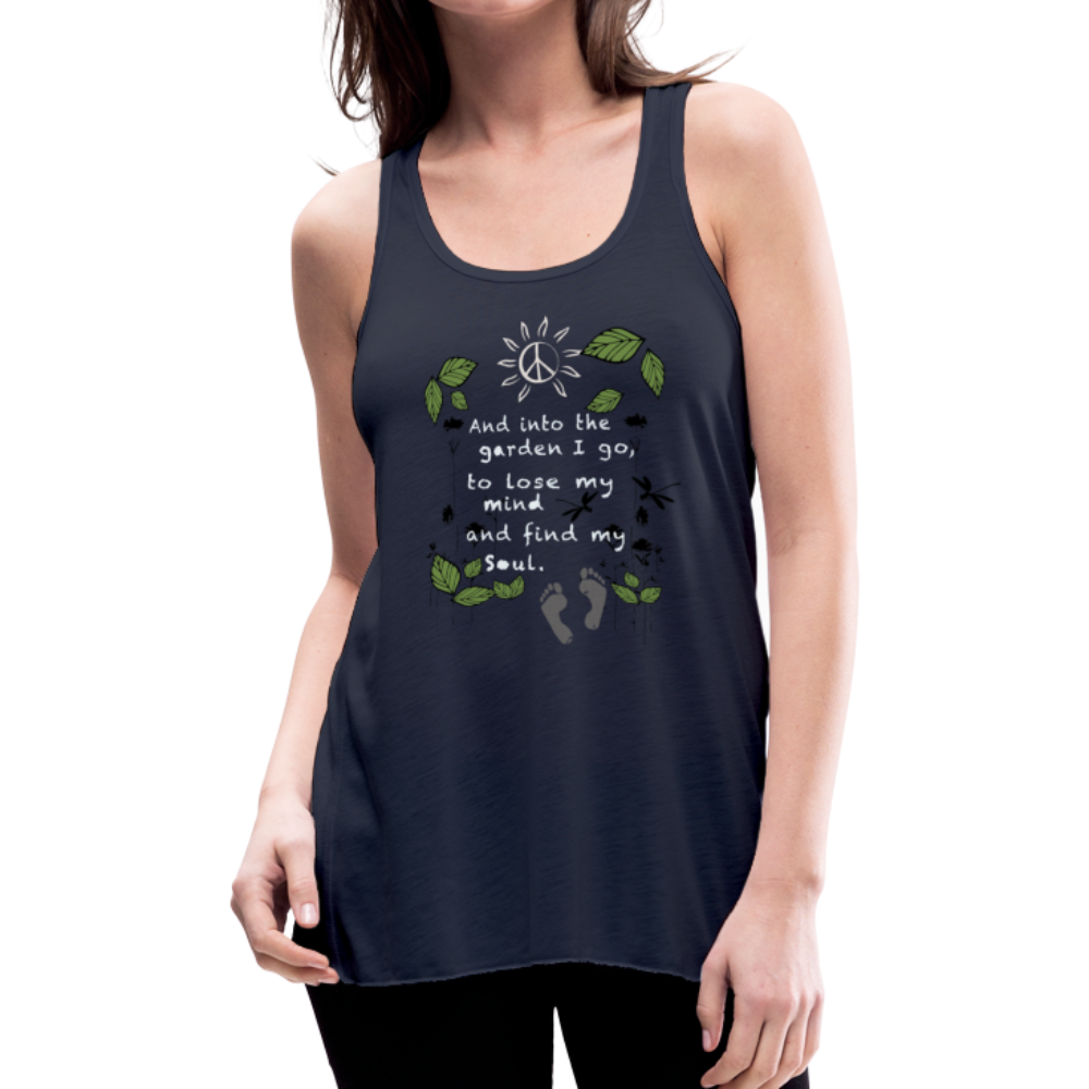 Into The Garden Women's Flowy Tank Top - navy
