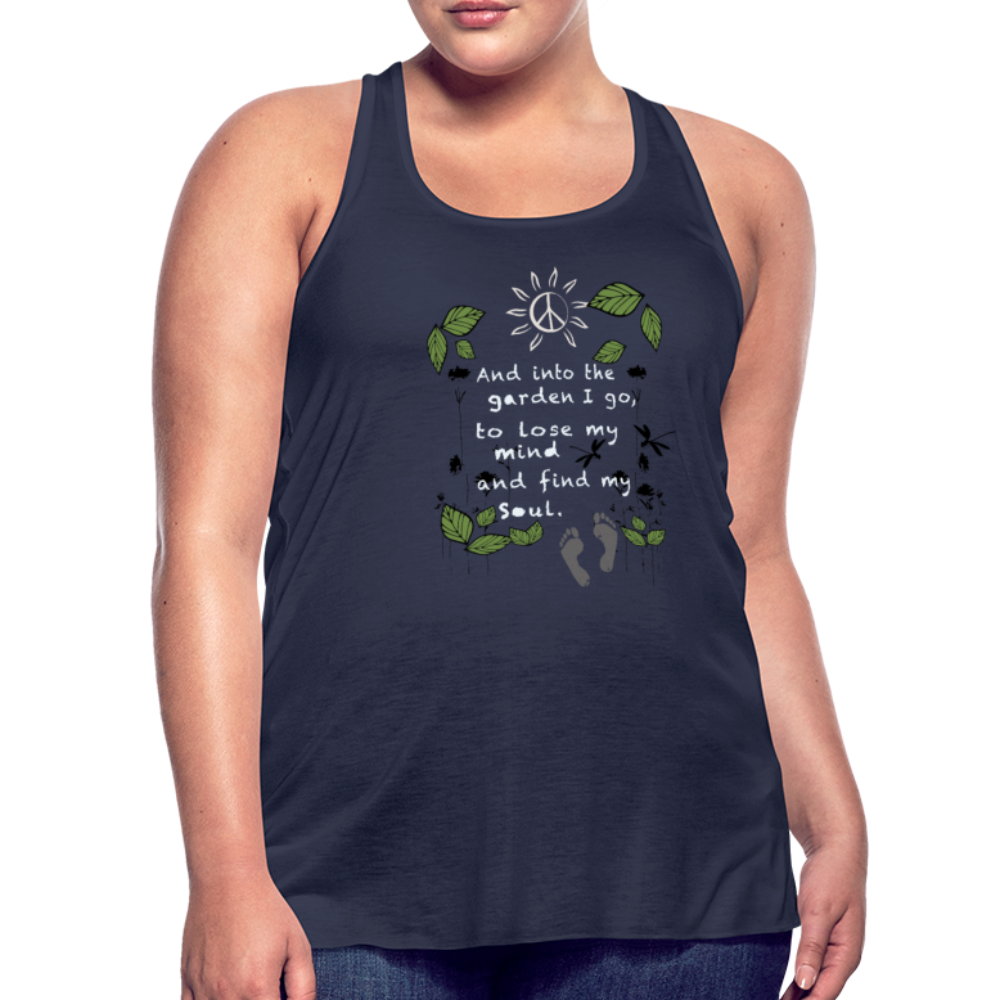 Into The Garden Women's Flowy Tank Top - navy