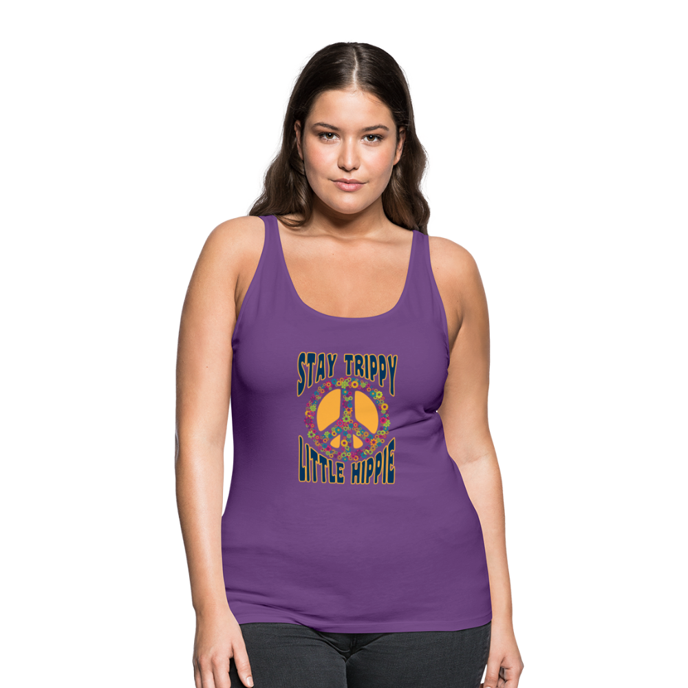Stay Trippy Little Hippie- Women’s Premium Tank Top - purple