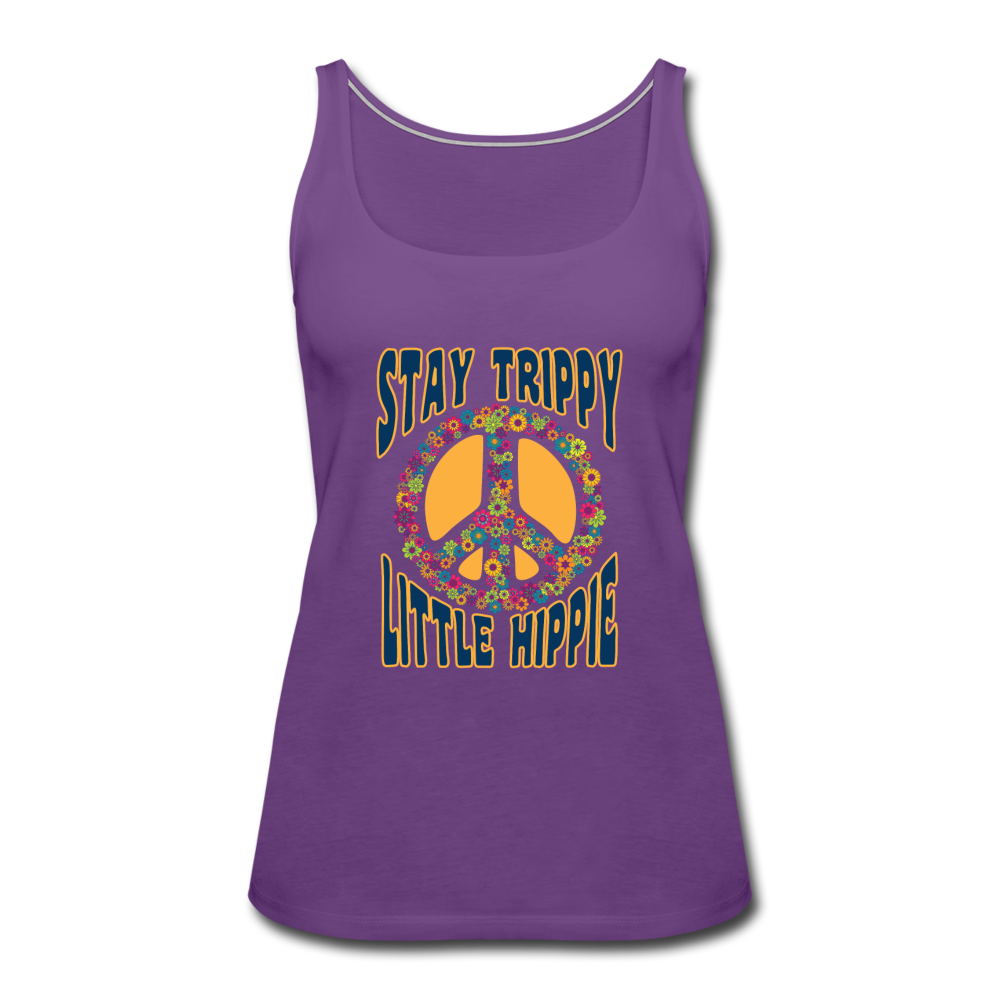 Stay Trippy Little Hippie- Women’s Premium Tank Top - purple