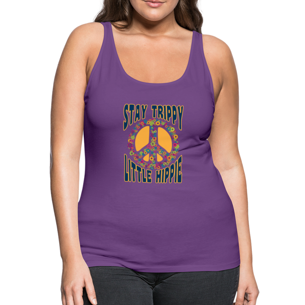 Stay Trippy Little Hippie- Women’s Premium Tank Top - purple