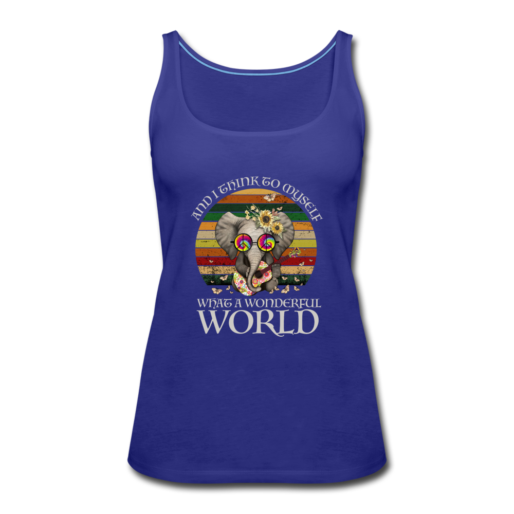 What A Wonderful World- Women’s Premium Tank Top - royal blue