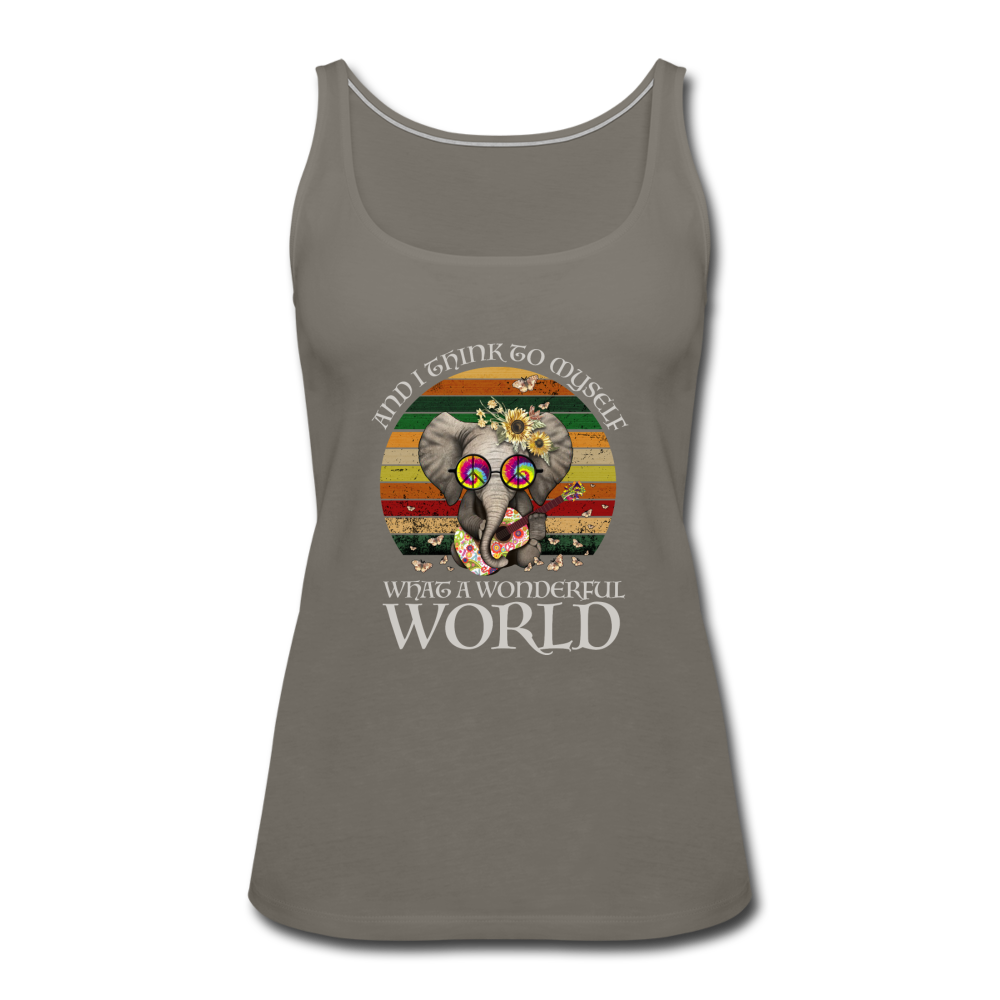 What A Wonderful World- Women’s Premium Tank Top - asphalt gray