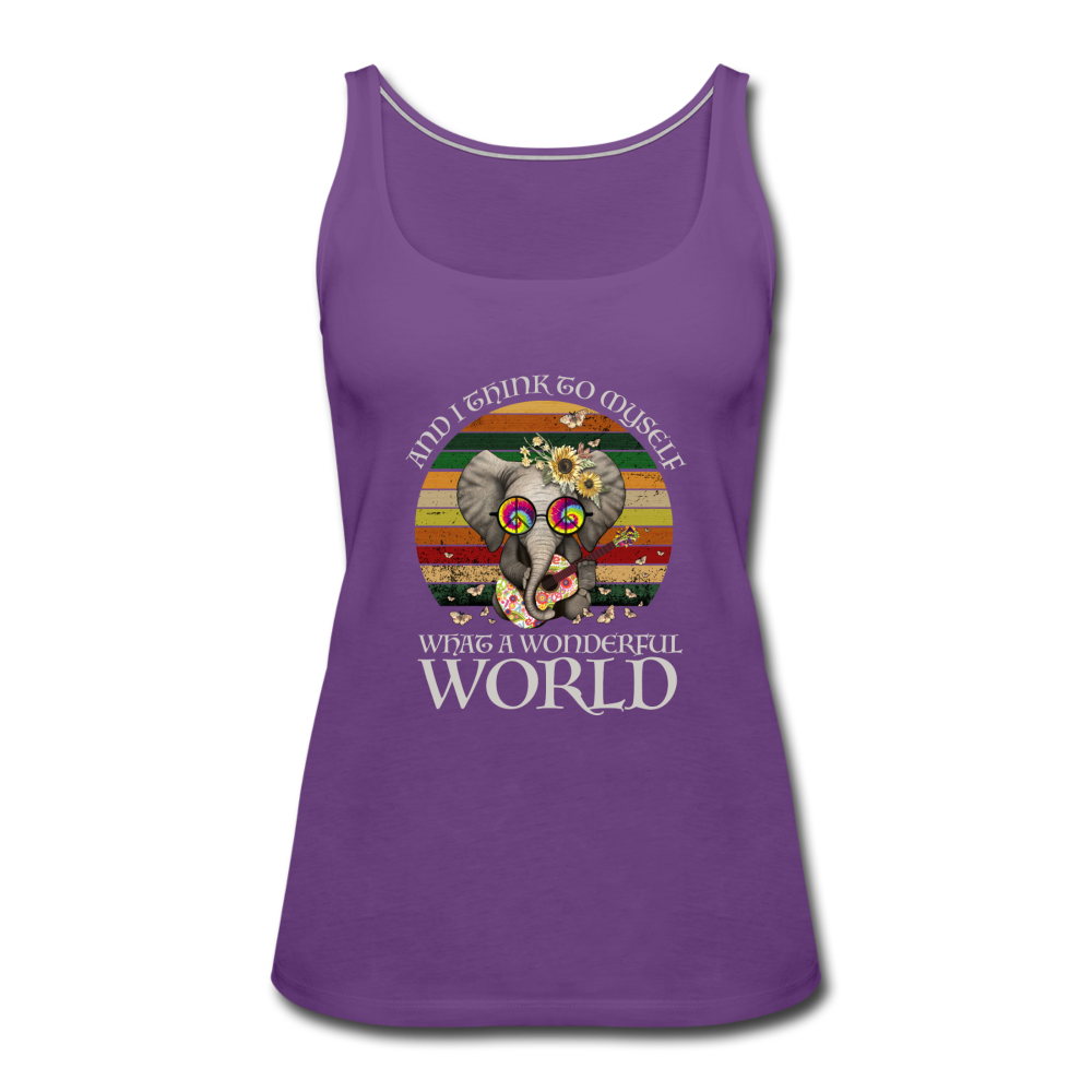What A Wonderful World- Women’s Premium Tank Top - purple
