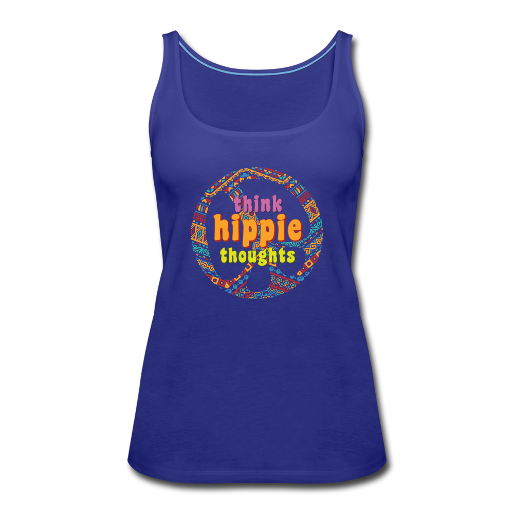 Think Hippie Thoughts- Women’s Premium Tank Top - royal blue