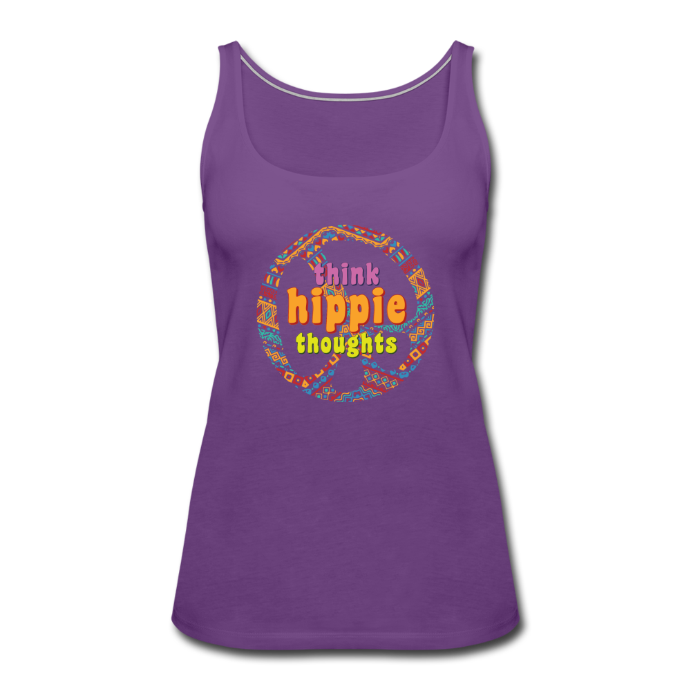 Think Hippie Thoughts- Women’s Premium Tank Top - purple