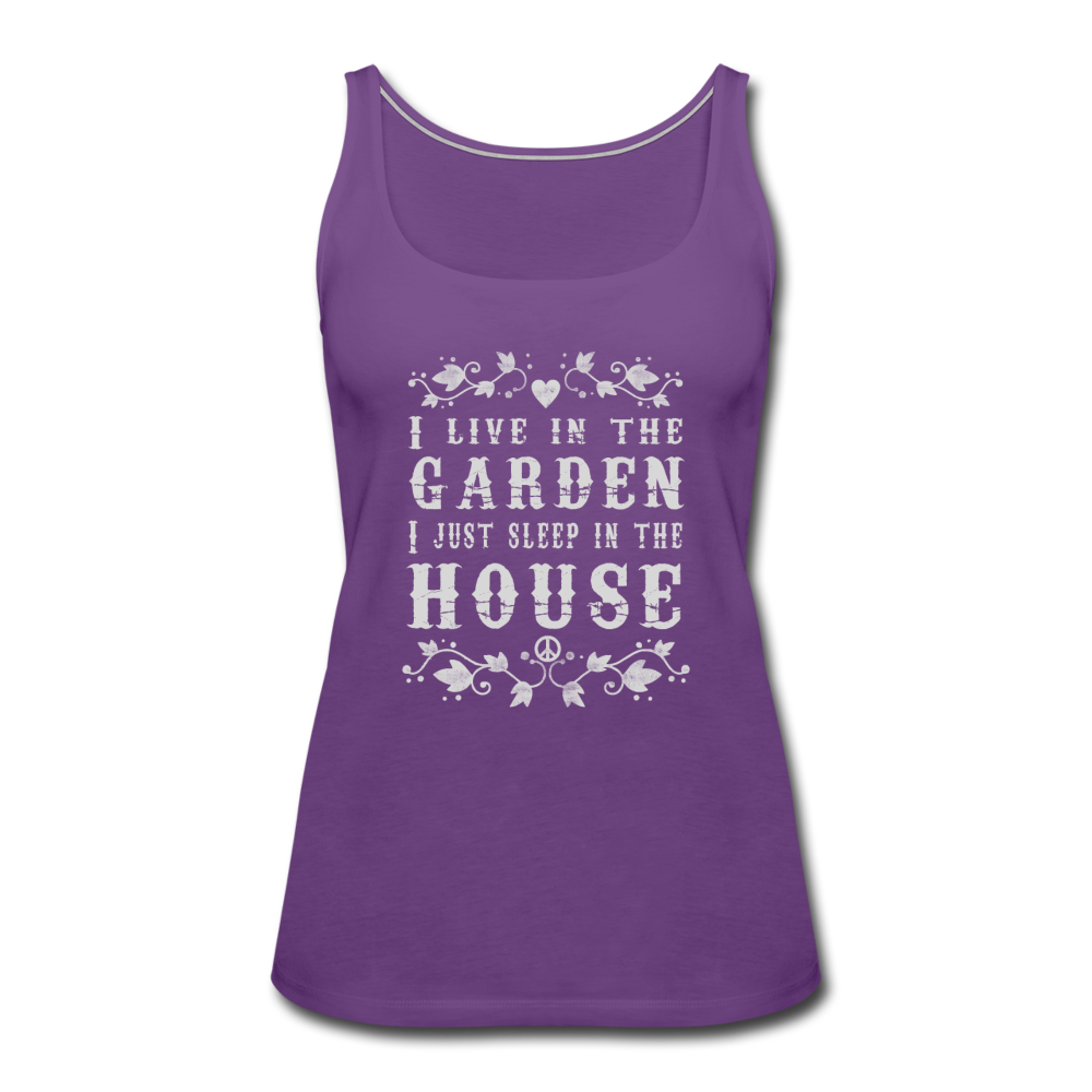I Live In The Garden- Women’s Premium Tank Top - purple