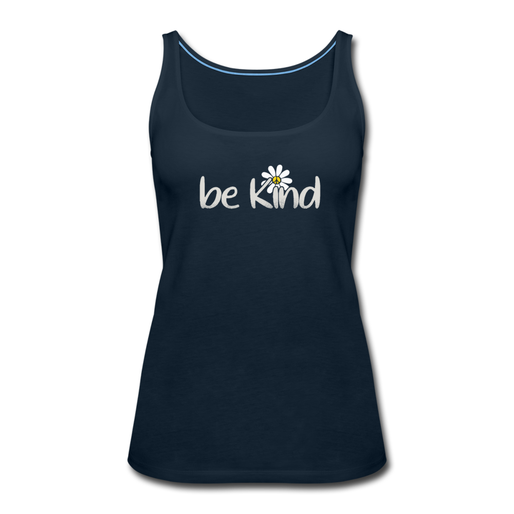 Be Kind Daisy- Women’s Premium Tank Top - deep navy