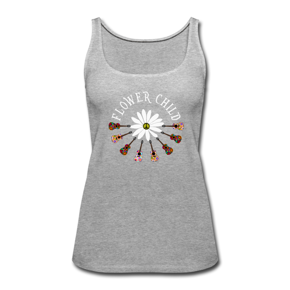 Flower Child- Women’s Premium Tank Top - heather gray