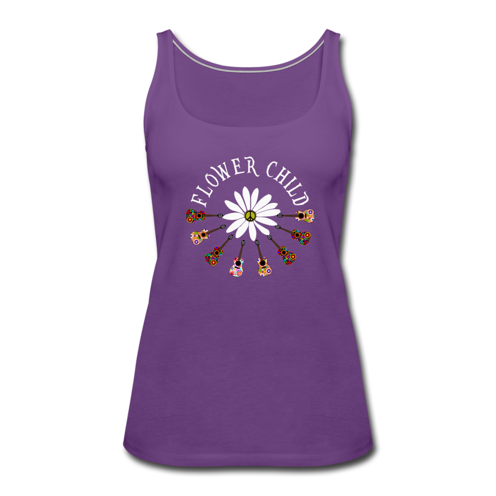 Flower Child- Women’s Premium Tank Top - purple