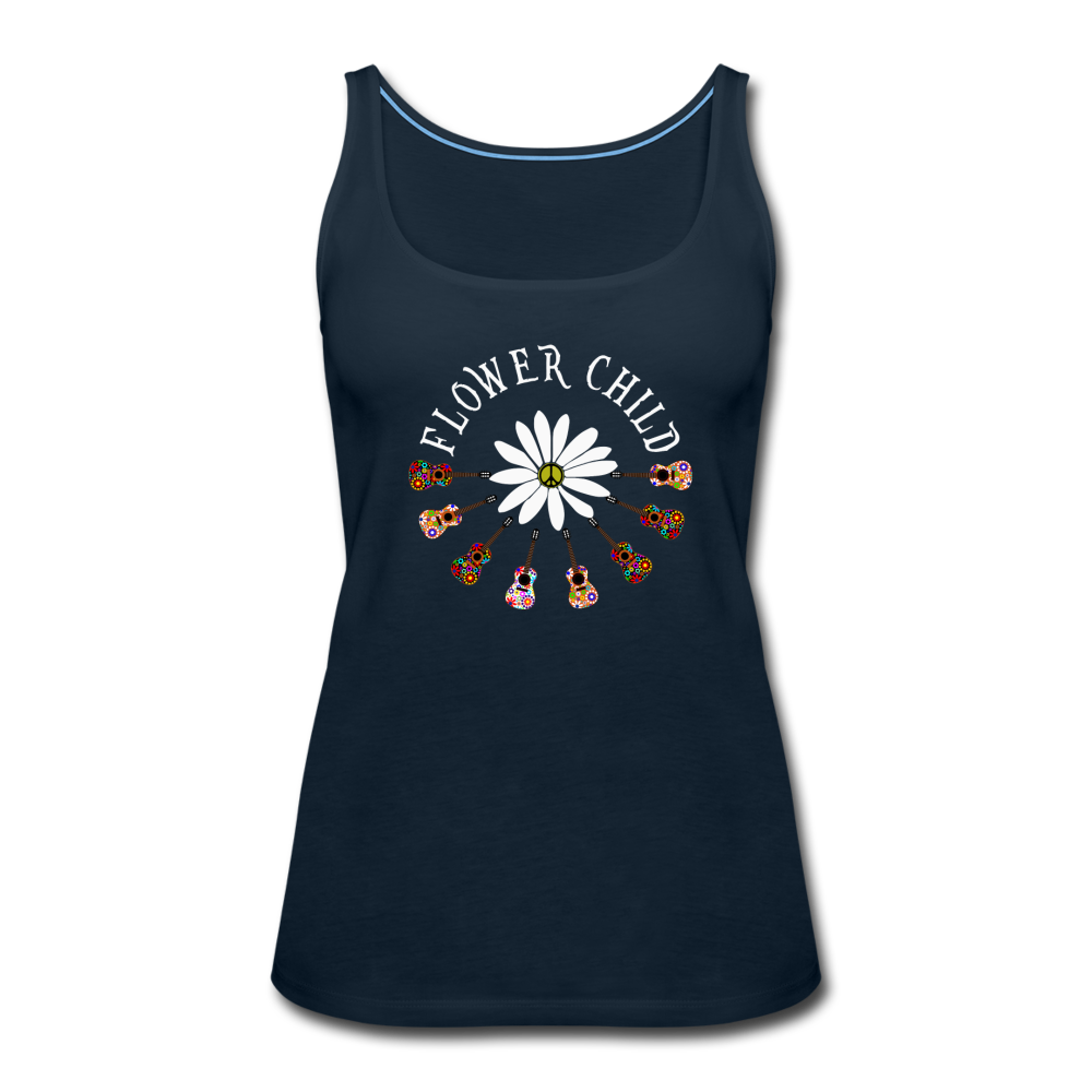 Flower Child- Women’s Premium Tank Top - deep navy