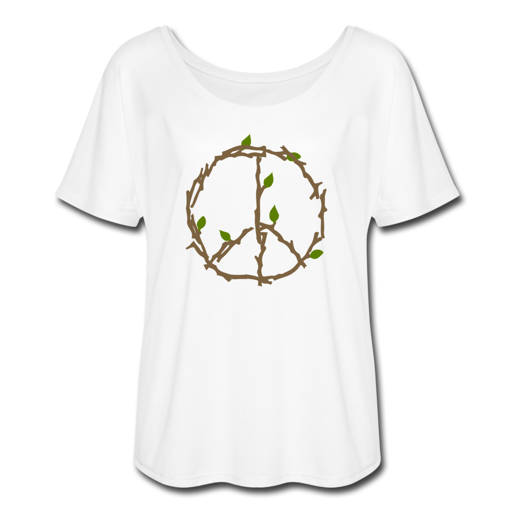 Branches And Leaves Women’s Flowy T-Shirt - white