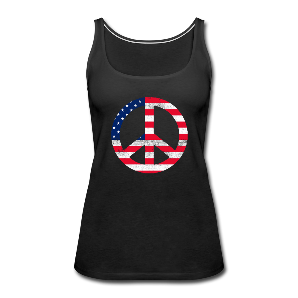 Peace Sign- Women’s Premium Tank Top - black