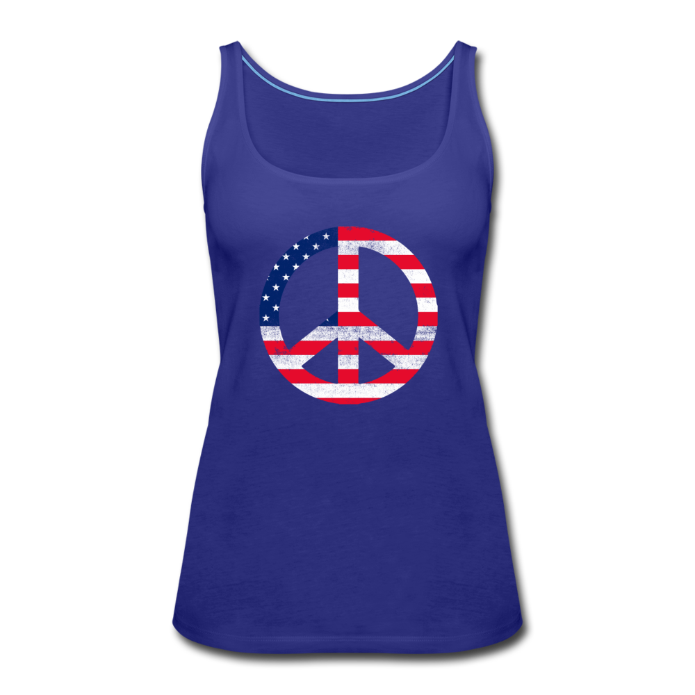 Peace Sign- Women’s Premium Tank Top - royal blue