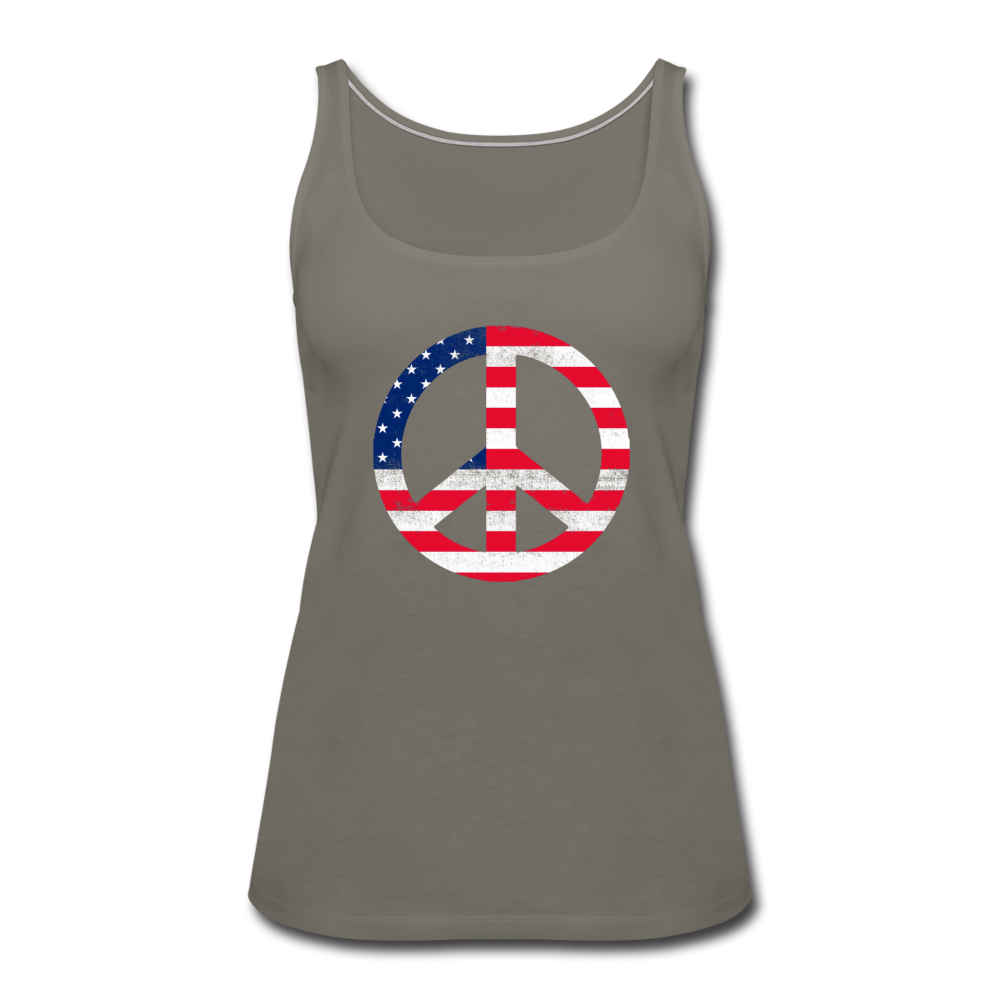 Peace Sign- Women’s Premium Tank Top - asphalt gray