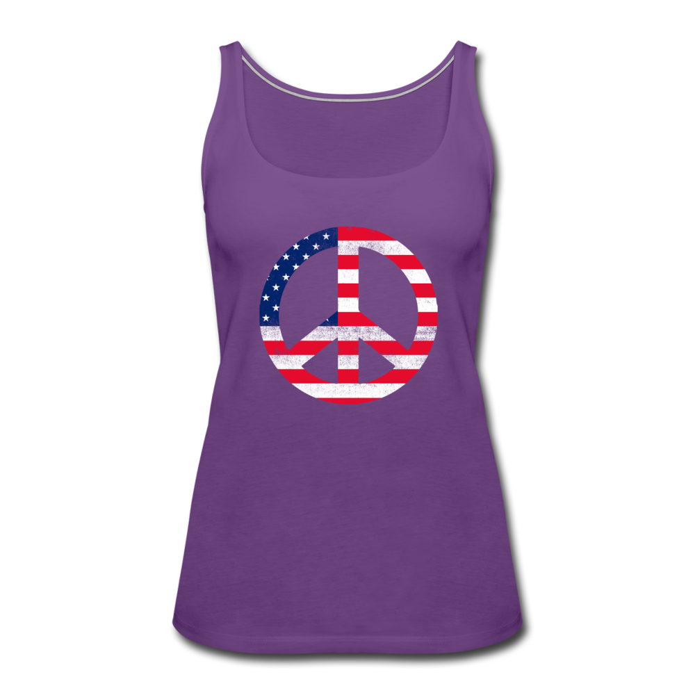 Peace Sign- Women’s Premium Tank Top - purple