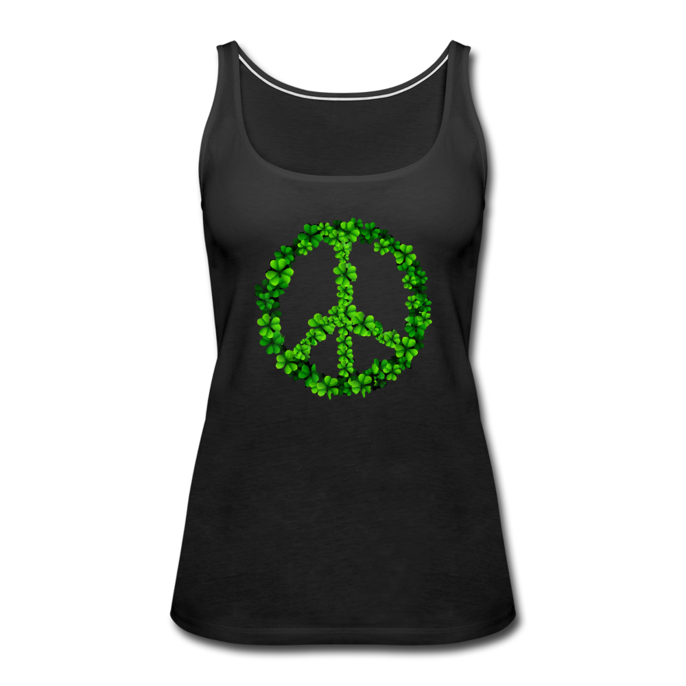 Shamrock Peace sign- Women’s Premium Tank Top - black