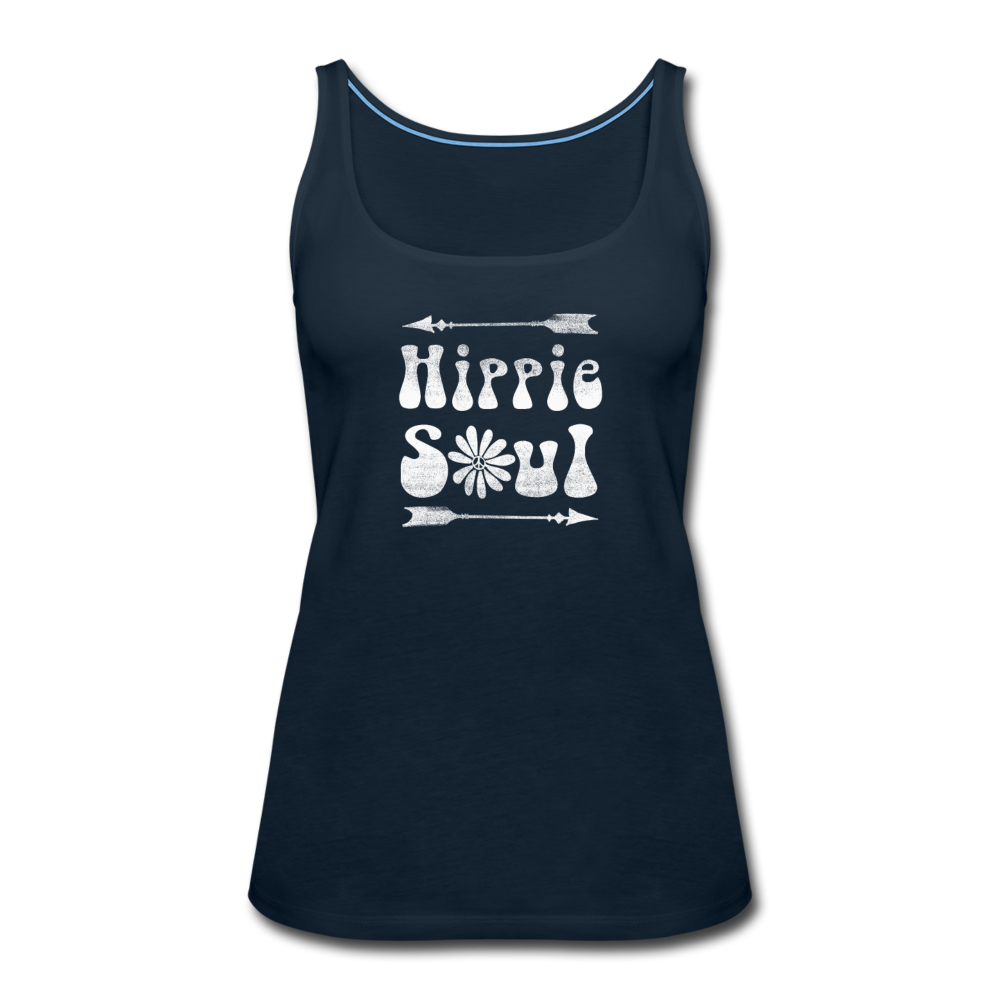 Hippie Soul- Women’s Premium Tank Top - deep navy