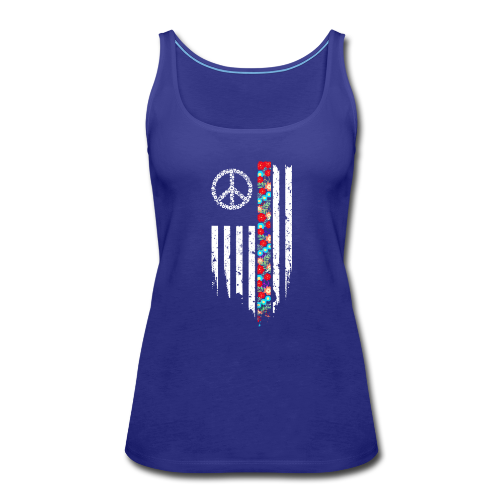 Peace Flag- Women’s Premium Tank Top - royal blue