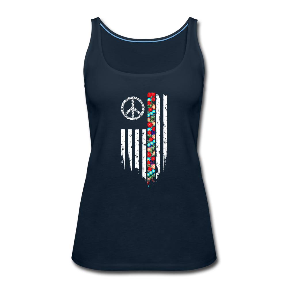 Peace Flag- Women’s Premium Tank Top - deep navy