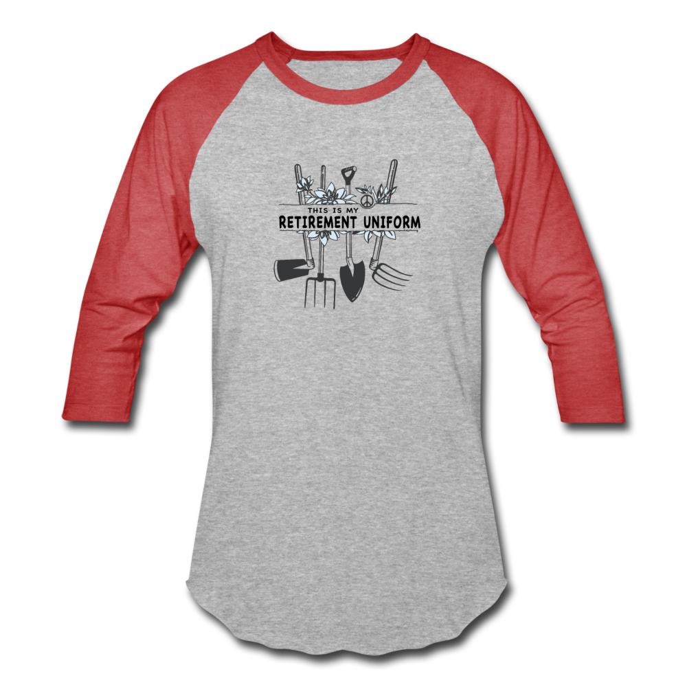 This Is My Retirement Uniform- Baseball T-Shirt - heather gray/red