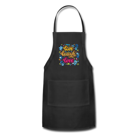 Live Laugh Love- Adjustable Apron - black