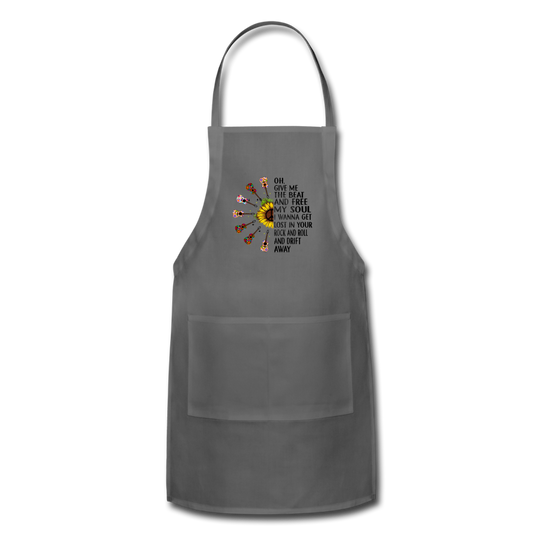 Sunflower rock an roll- Adjustable Apron - charcoal