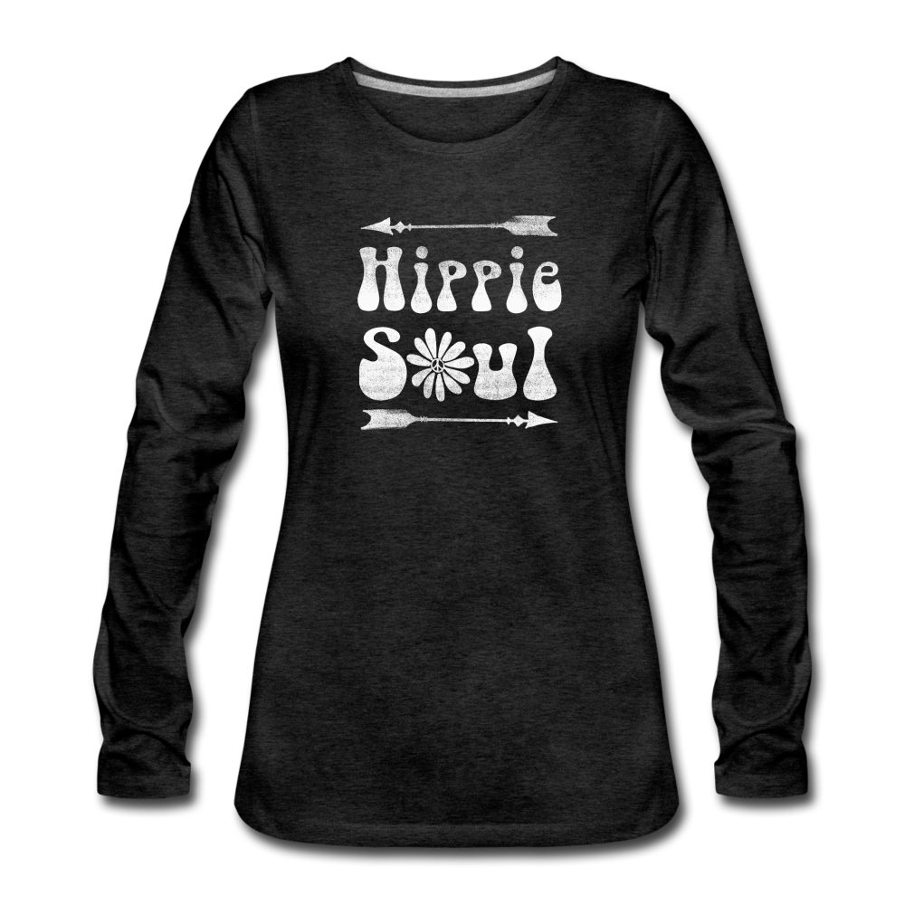 Hippie Soul- Women's Premium Long Sleeve T-Shirt - charcoal gray