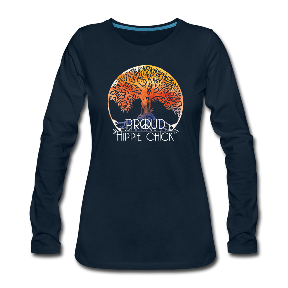 Pround Hippie Chick- Women's Premium Long Sleeve T-Shirt - deep navy