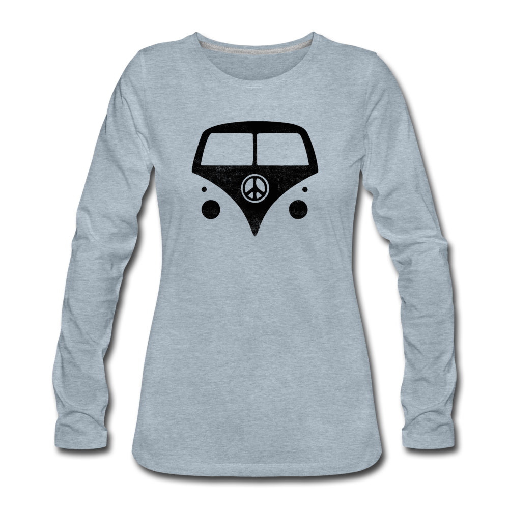 Hippie Van- Women's Premium Long Sleeve T-Shirt - heather ice blue