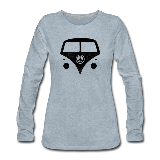 Hippie Van- Women's Premium Long Sleeve T-Shirt - heather ice blue
