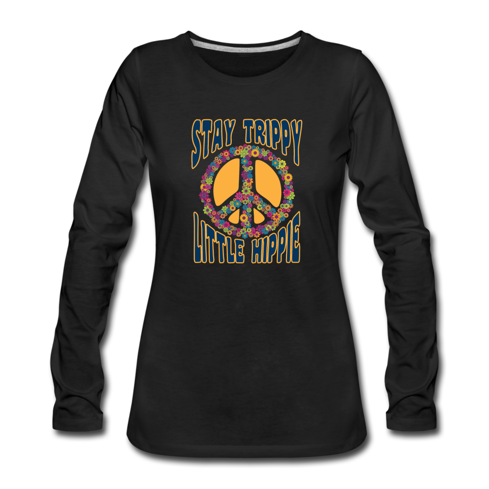 Stay Trippy Little Hippie - black