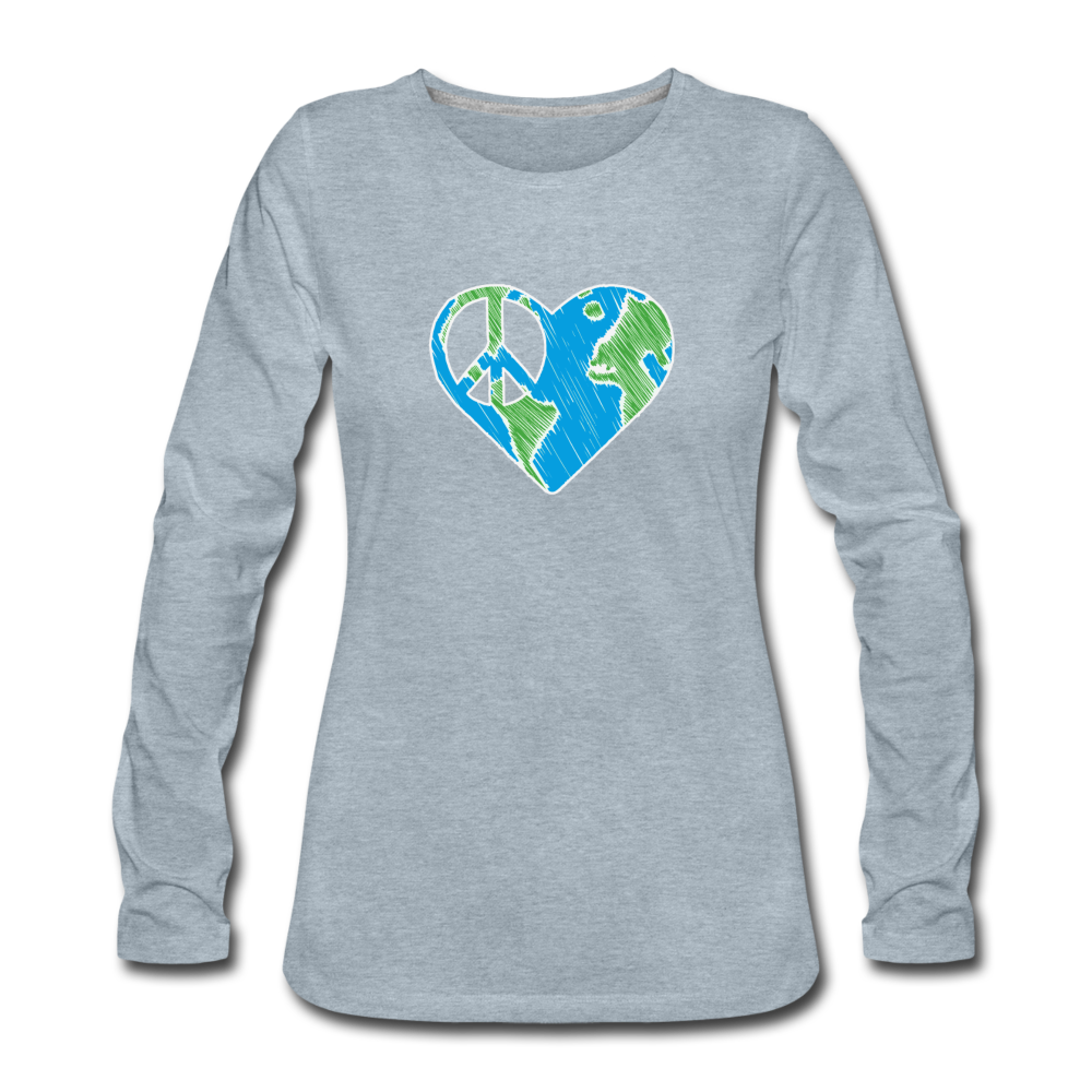 Peace Heart Sign - heather ice blue