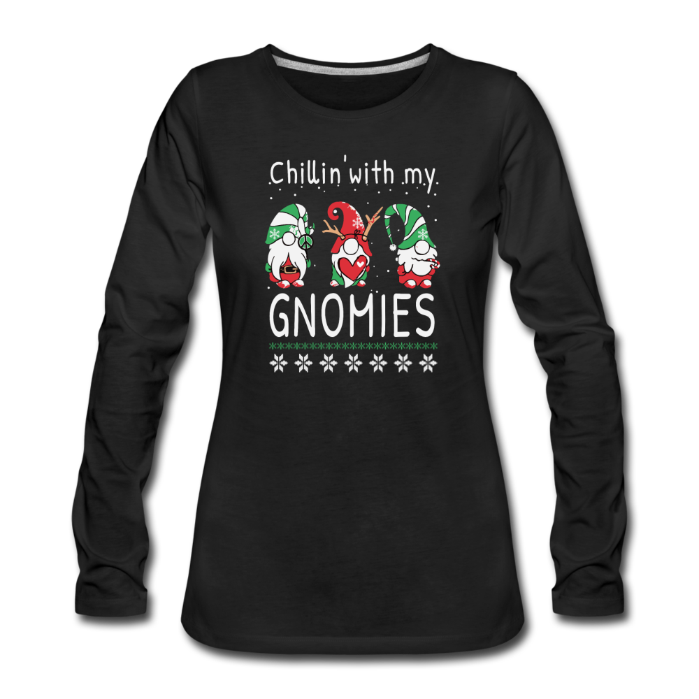 Chillin With My Gnomies- Women's Premium Long Sleeve T-Shirt - black