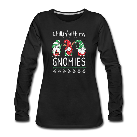Chillin With My Gnomies- Women's Premium Long Sleeve T-Shirt - black