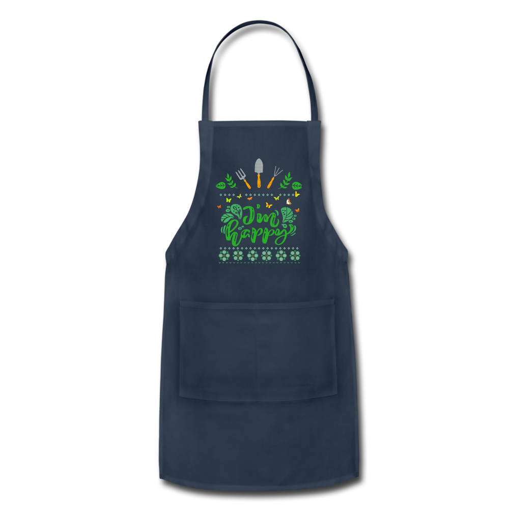 I'm happy- Adjustable Apron - navy