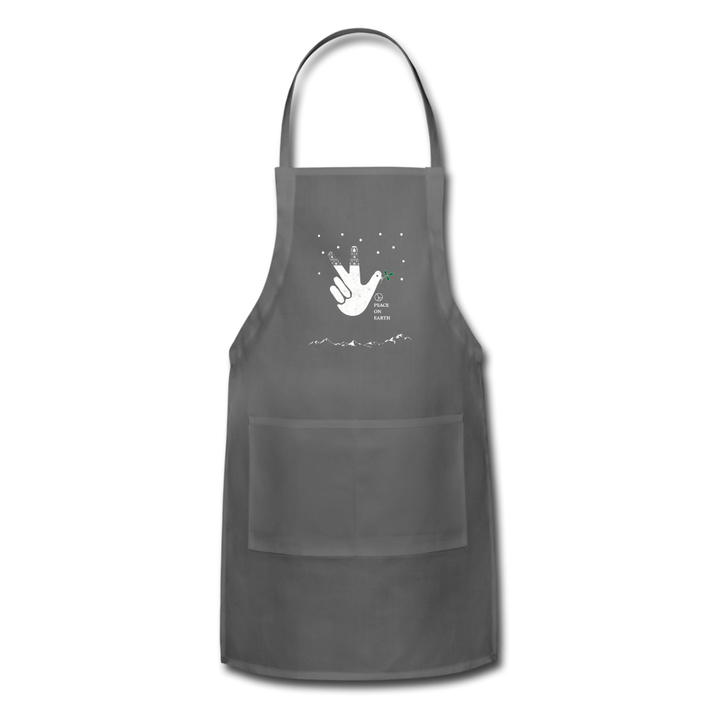 Peace On Earth- Adjustable Apron - charcoal