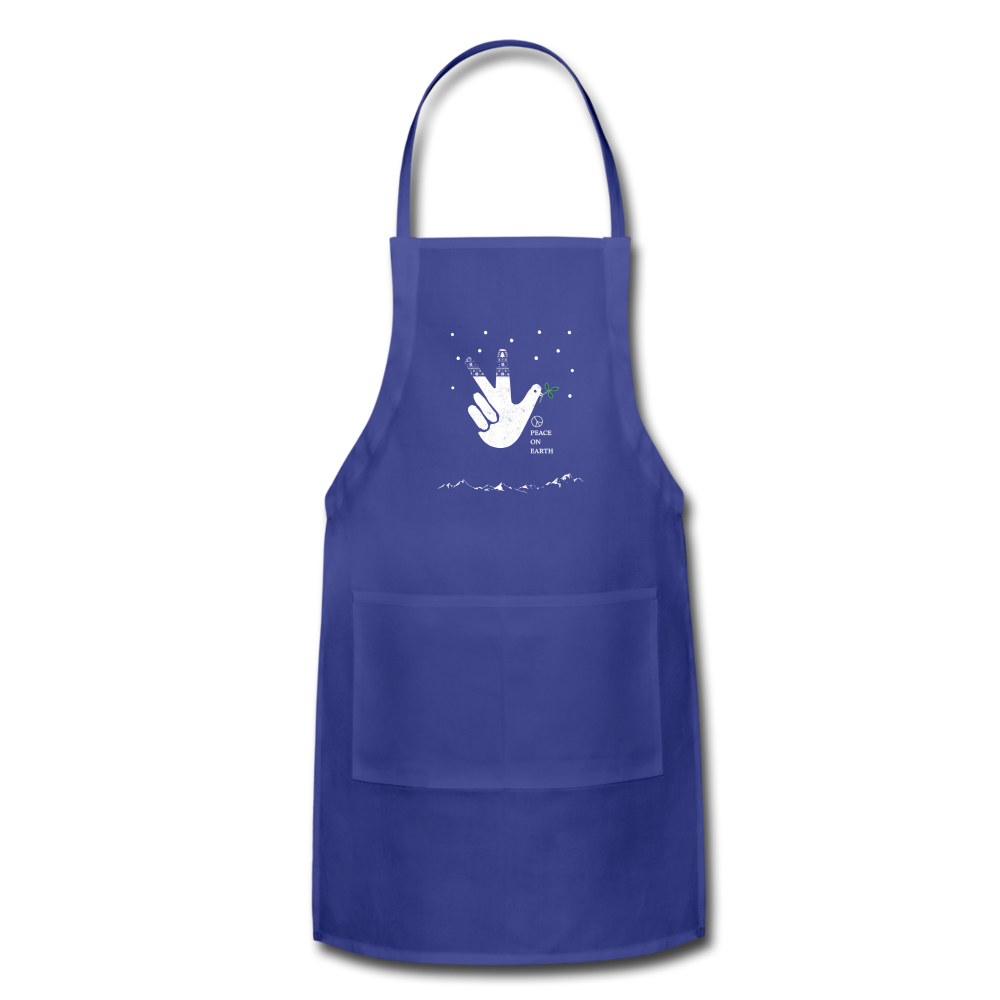 Peace On Earth- Adjustable Apron - royal blue