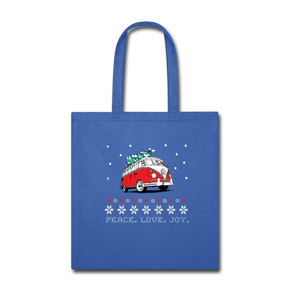 Hippie Van Holiday Tote Bag - royal blue