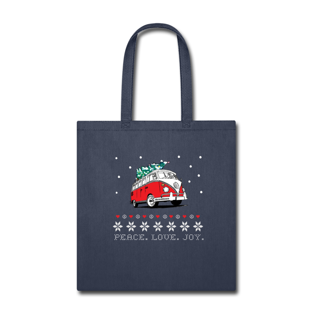 Hippie Van Holiday Tote Bag - navy