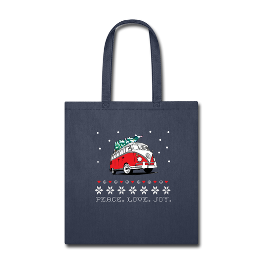 Hippie Van Holiday Tote Bag - navy
