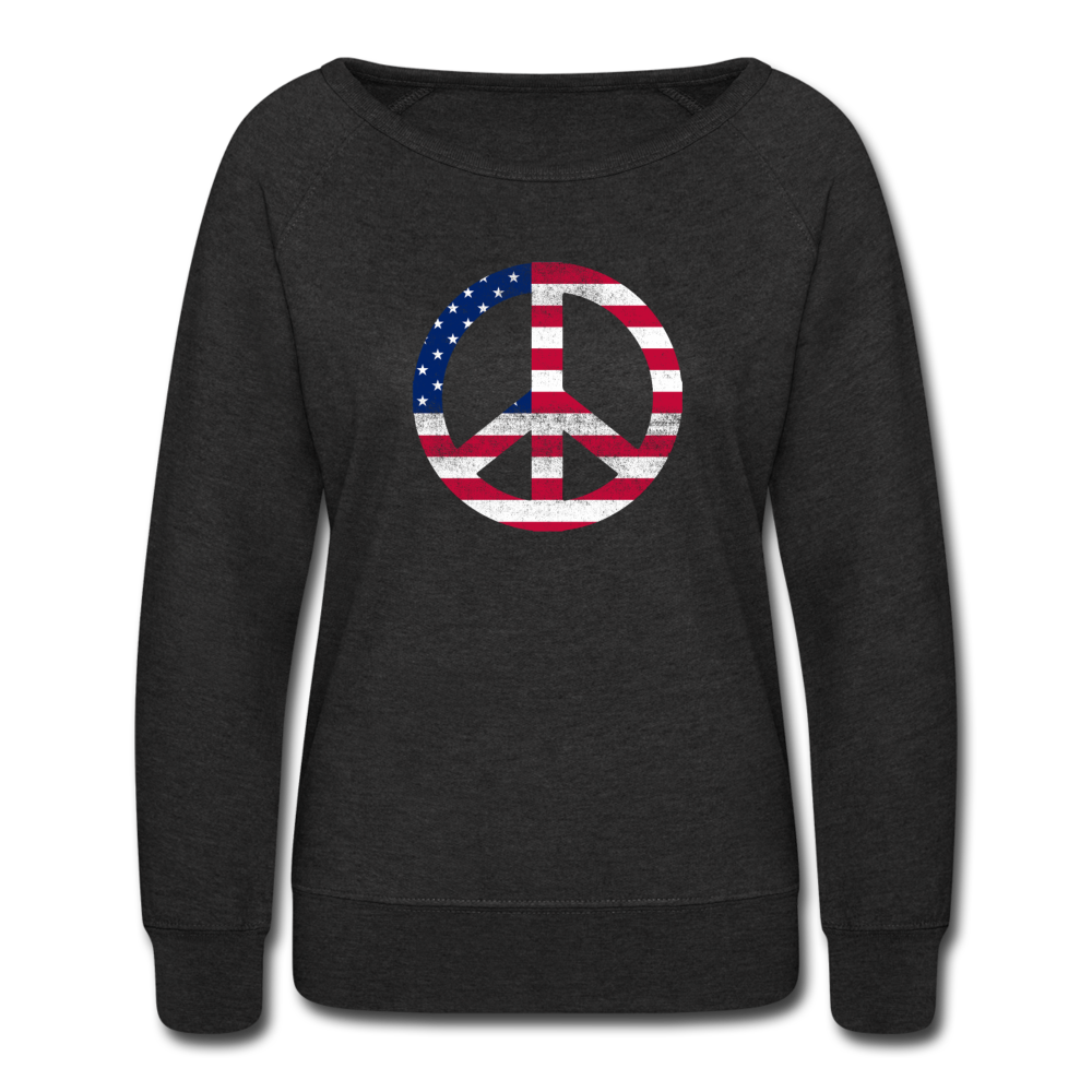 Peace Sign- Sweatshirt - heather black