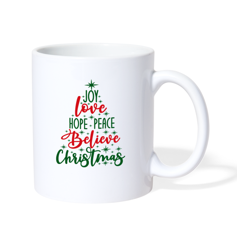 Peace Love Joy Coffee/Tea Mug - white