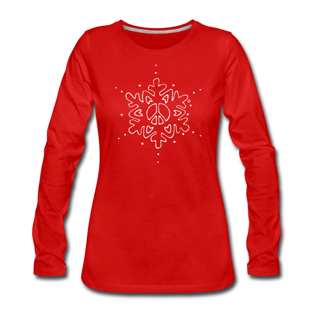Peace Love Snowflake - red