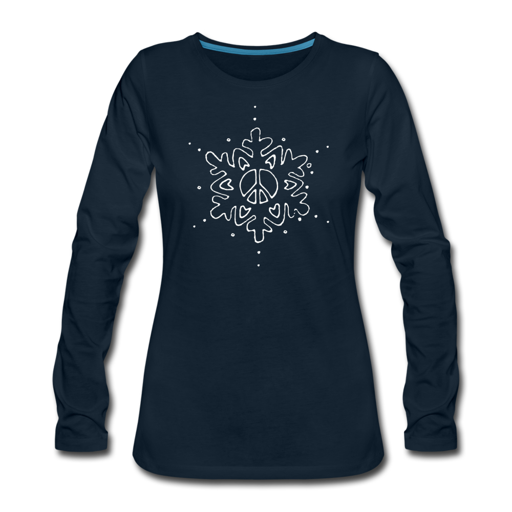 Peace Love Snowflake - deep navy