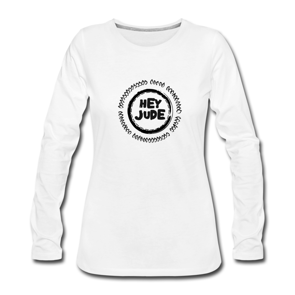 Hey Jude- Women's Premium Long Sleeve T-Shirt - white
