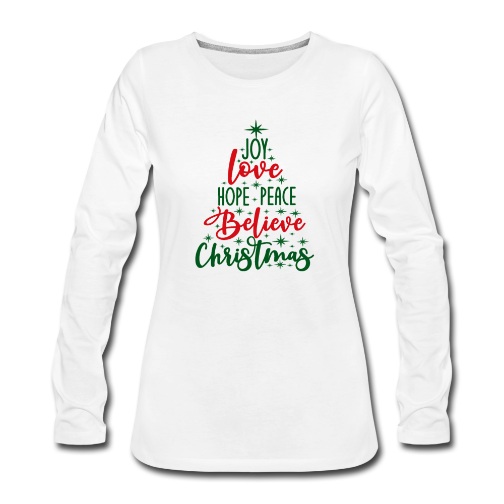 Christmas Tree Women's Premium Long Sleeve T-Shirt - white